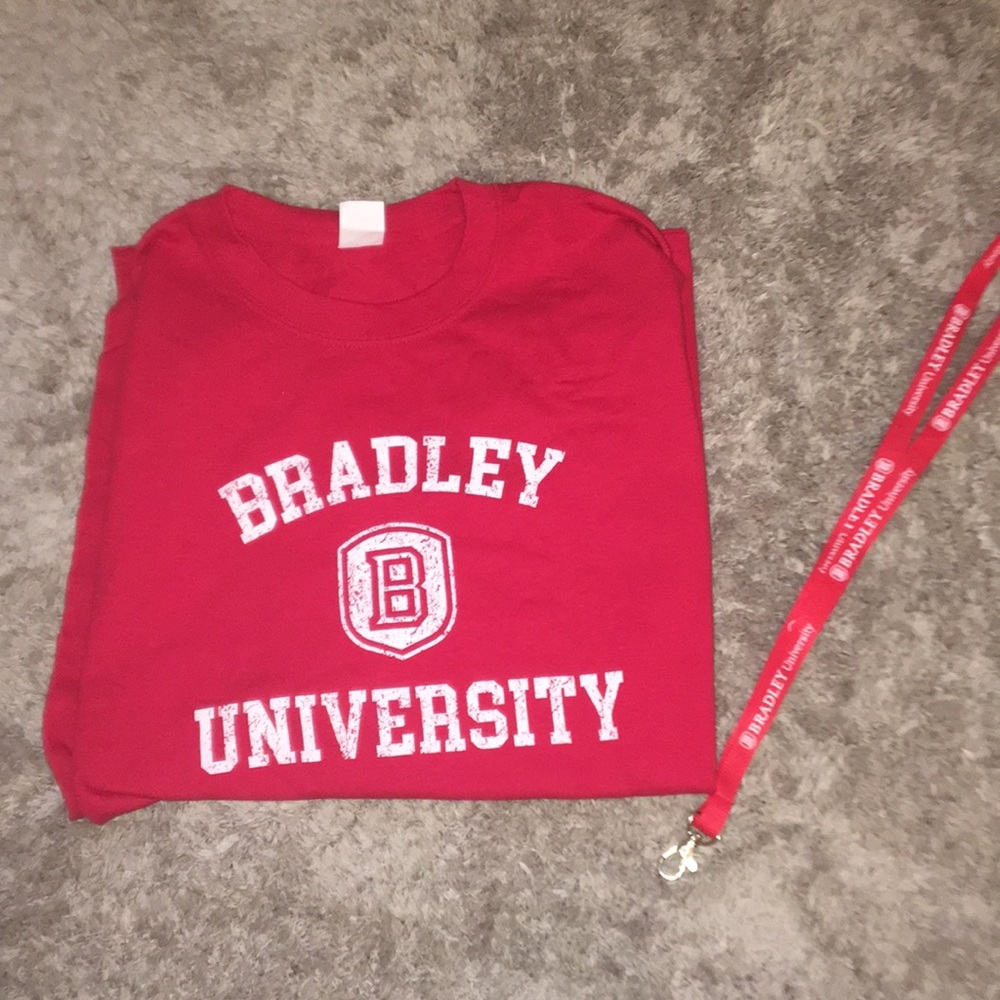 Bradley University Shirt and Lanyard